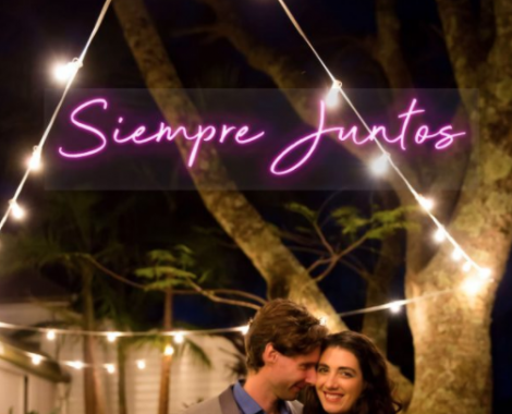 cartel neon Siempre juntos
